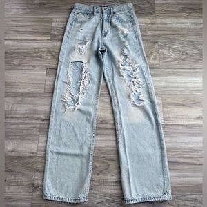 Aeropostale Light Blue Distressed 90s Baggy Jeans